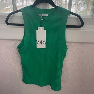 Zara tank top in green size medium